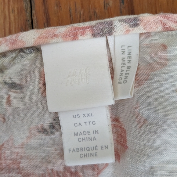 H&M Floral Linen Blend Dress Size XXL - Picture 7 of 8